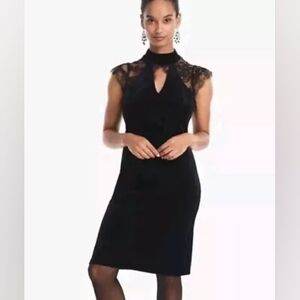 Elegant Black Velvet Lace Dress